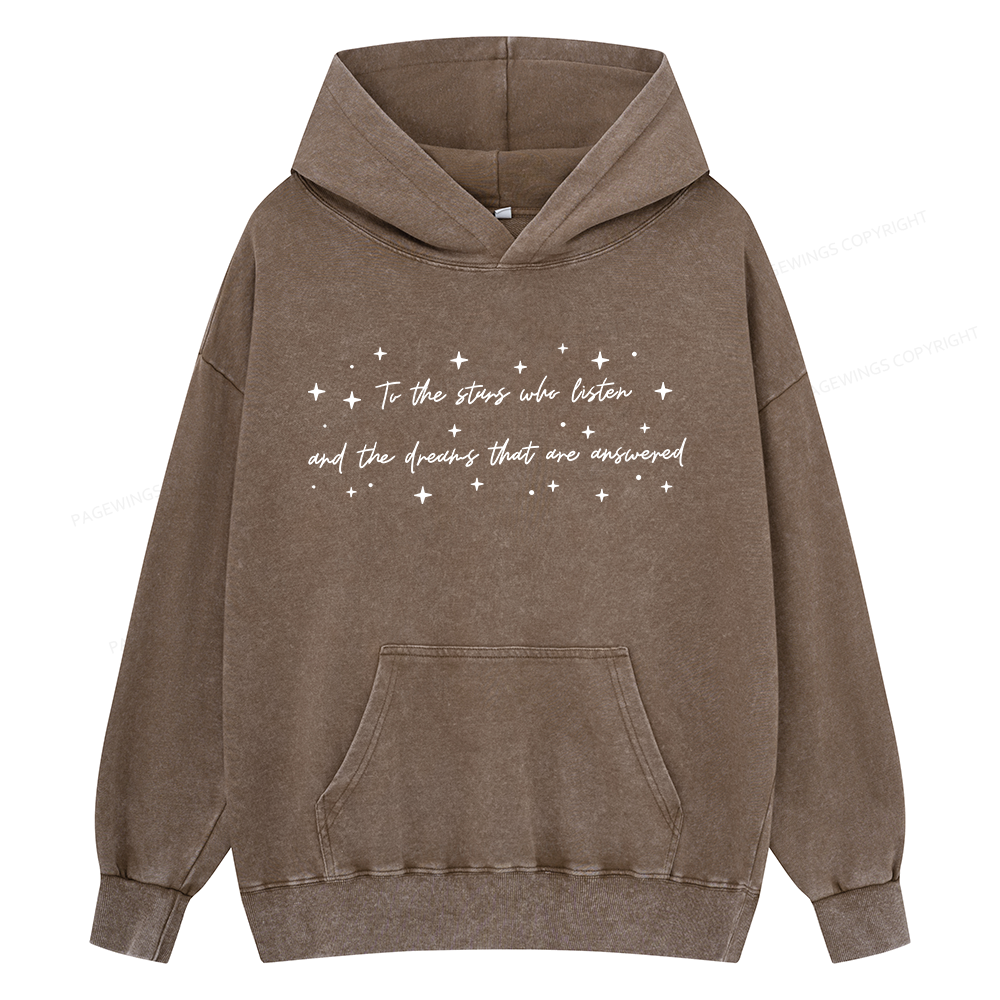 Pagewings To the Stars Who Listen Unisex Washed Hoodie