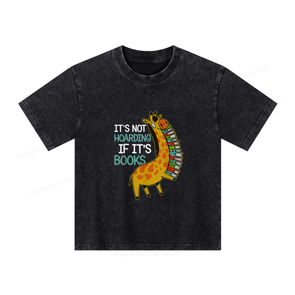 Pagewings It's Not Hoarding If It's Books Unisex Kids Washed T-shirt