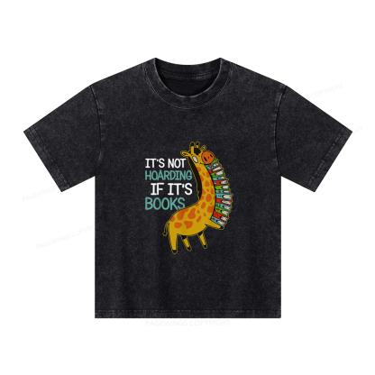 Pagewings It's Not Hoarding If It's Books Unisex Kids Washed T-shirt