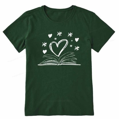 Pagewings Bookworm Librarian Valentines Day Book T-Shirt Unisex Classic T-shirt