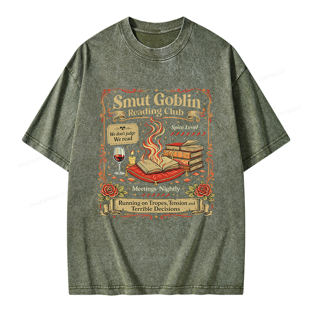 Pagewings Smut Goblin Unisex Washed T-shirt