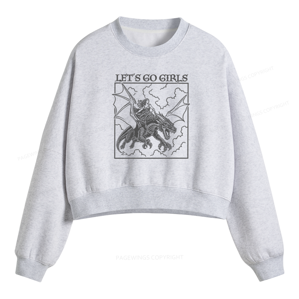 Pagewing Let's Go Girls Fleece Crop Sweatshirt