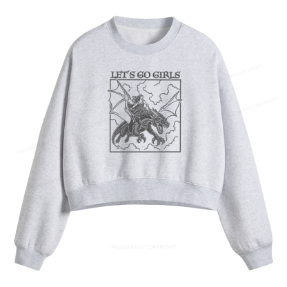 Pagewing Let's Go Girls Fleece Crop Sweatshirt