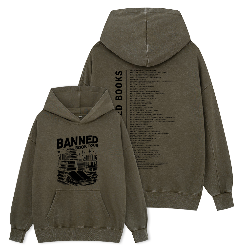 Pagewings Banned Books Tour Unisex Washed Hoodie