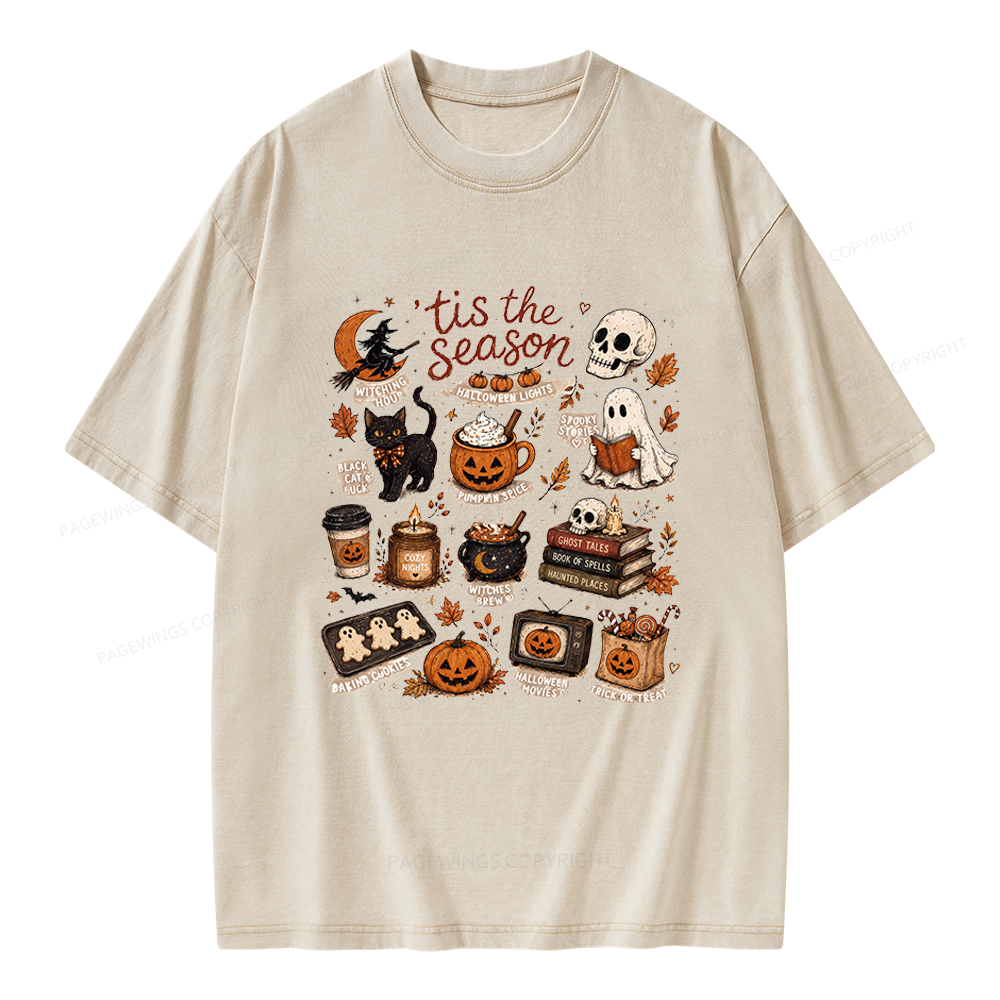 Pagewings Tis The Season Unisex Washed T-shirt