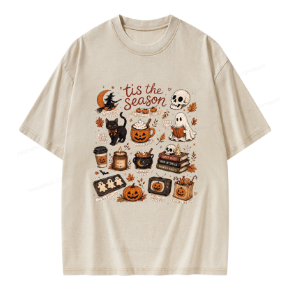 Pagewings Tis The Season Unisex Washed T-shirt
