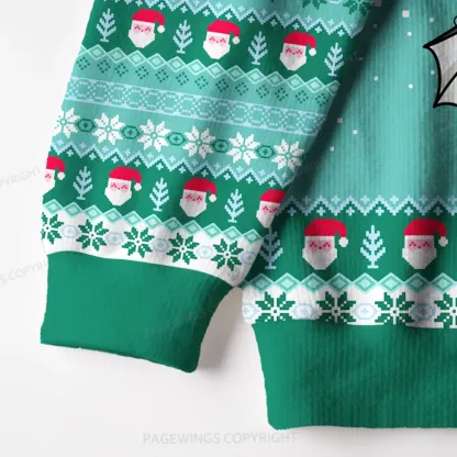 Pagewings Christmas Book Dragon Unisex Ugly Knit Sweatshirt