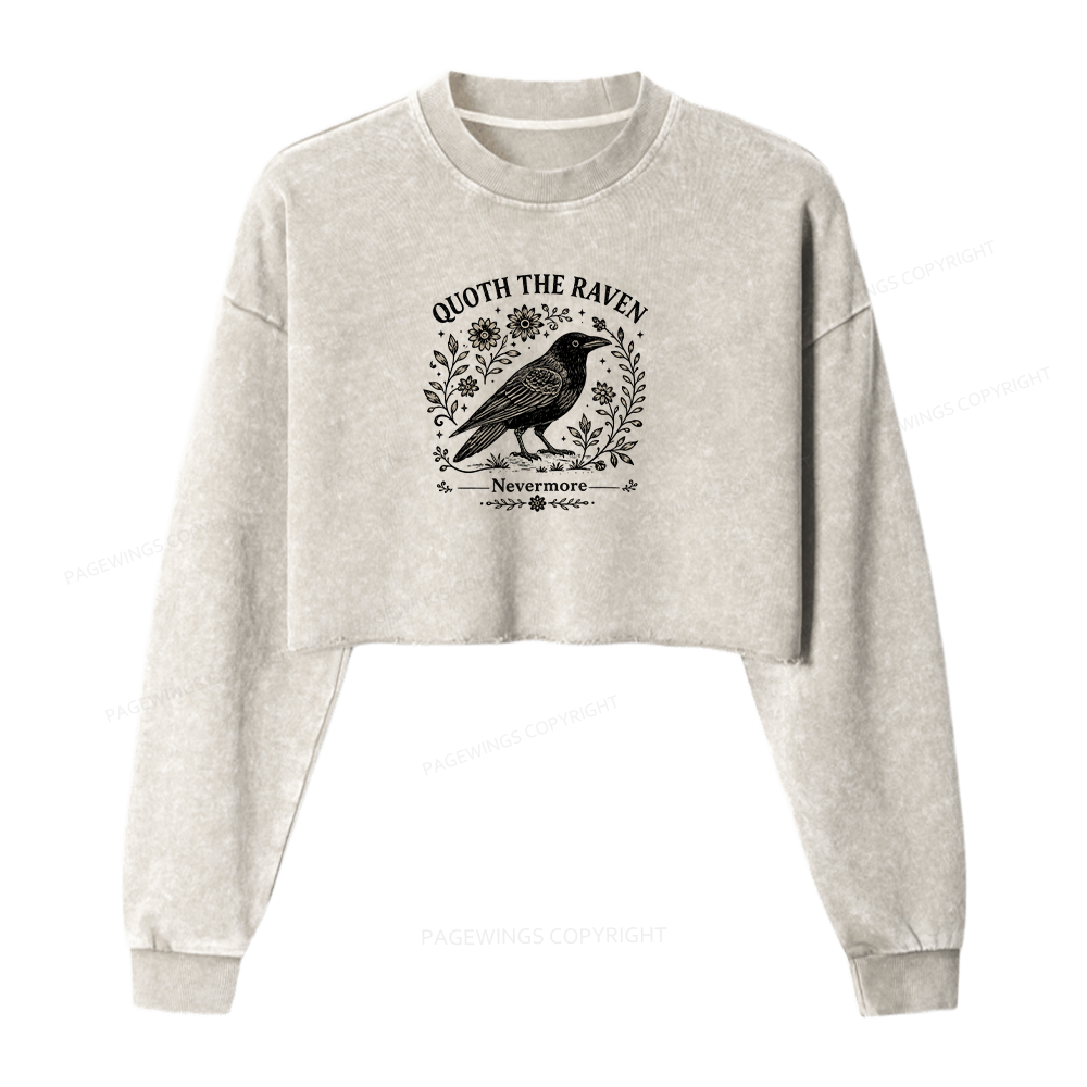 Pagewings Nevermore Washed Crop Sweatshirt