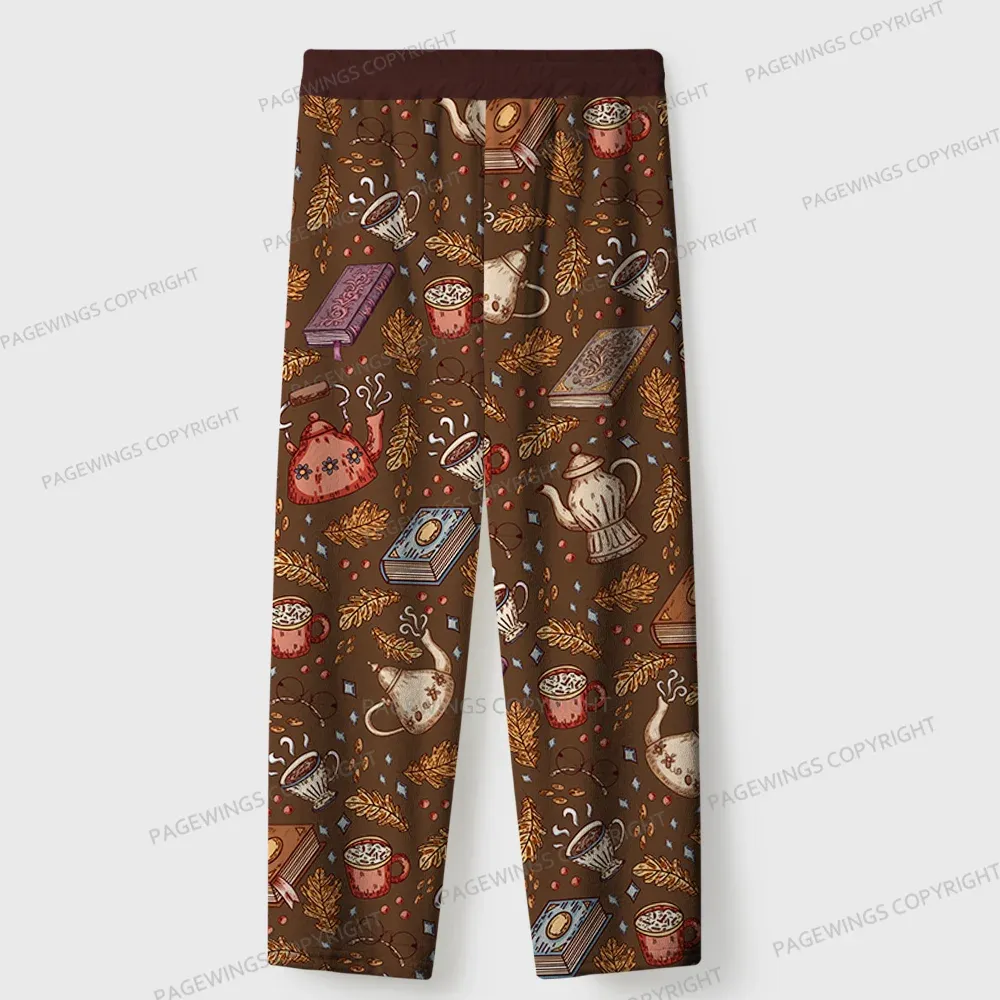 Pagewings Cozy Reading Unisex Flannel Pajama Set