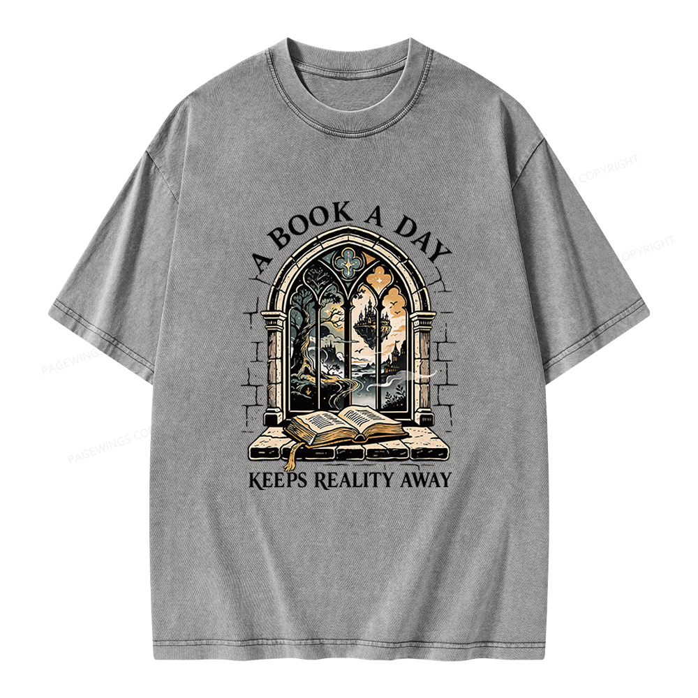 Pagewings A Book a Day Unisex Washed T-shirt