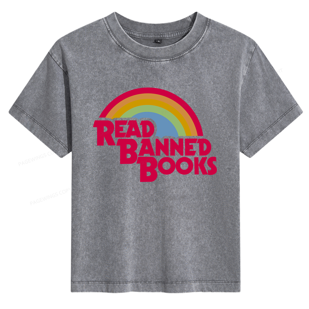 Pagewings Read Banned Books Women's Washed T-shirt