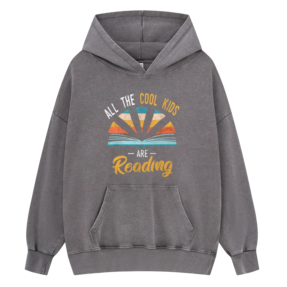 Pagewings All the Cool Kids are Reading Unisex Washed Hoodie