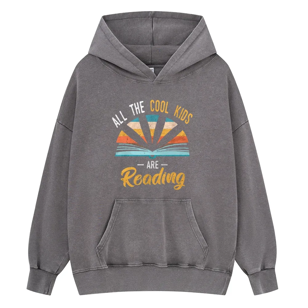 Pagewings All the Cool Kids are Reading Unisex Washed Hoodie