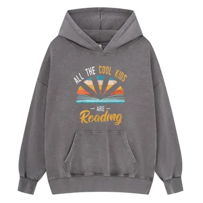 Pagewings All the Cool Kids are Reading Unisex Washed Hoodie