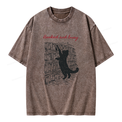 Pagewings Booked and Busy Unisex Washed T-shirt