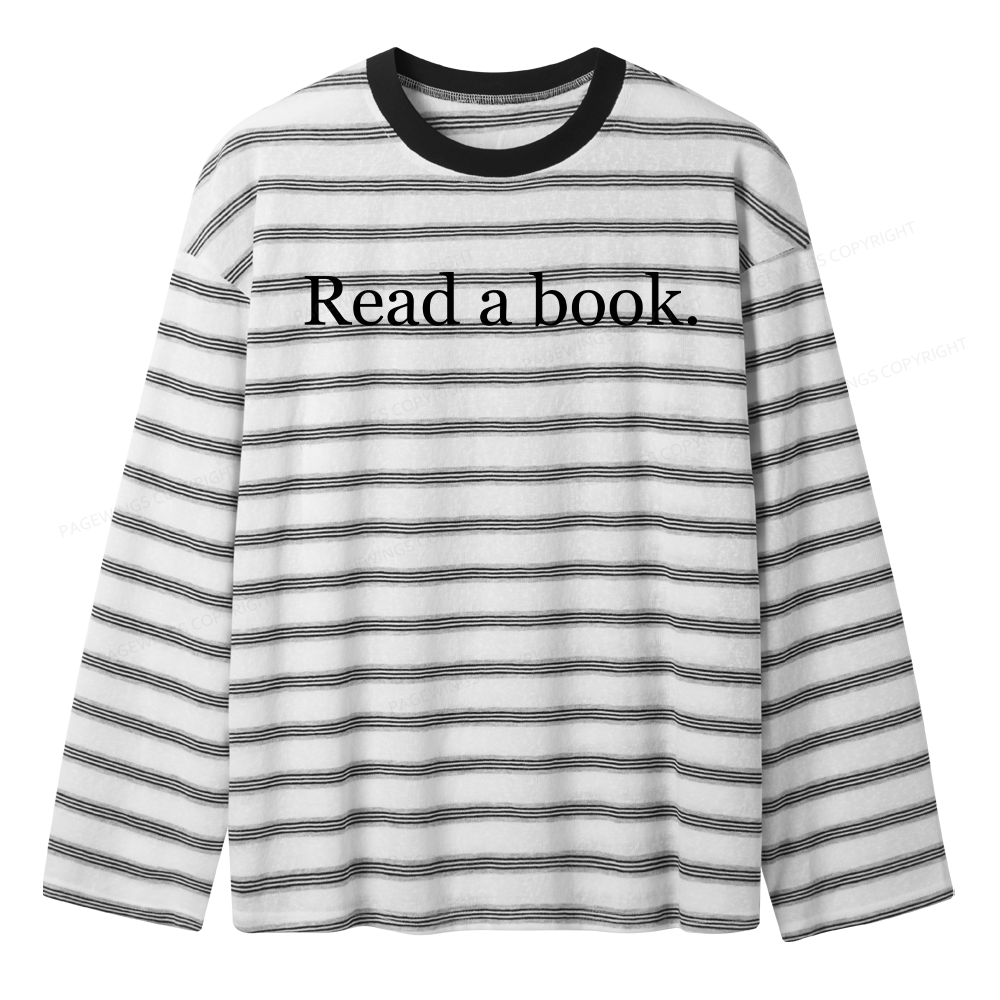 Pagewing Read a Book Unisex Striped Long Sleeve T-Shirt