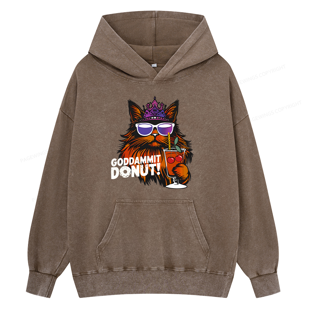 Pagewings Goddammit Donut Unisex Washed Hoodie