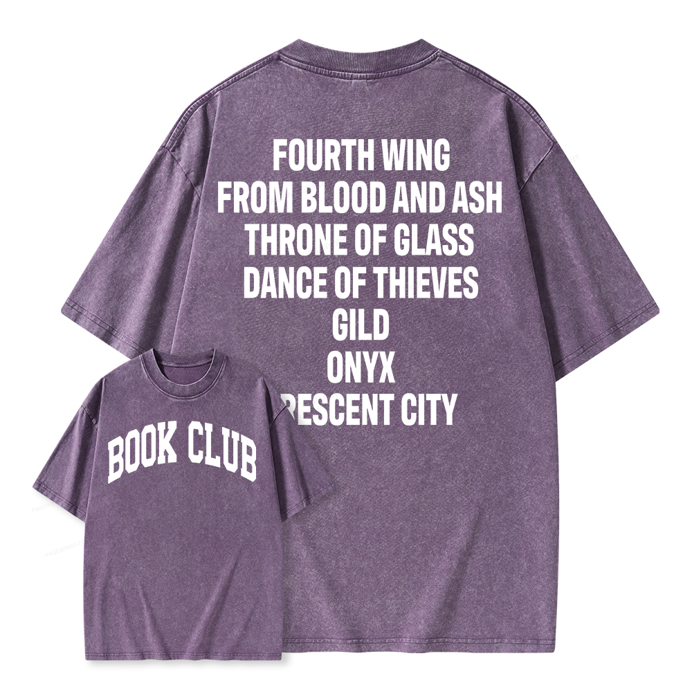 Pagewings Personalized Book Club Unisex Washed T-shirt