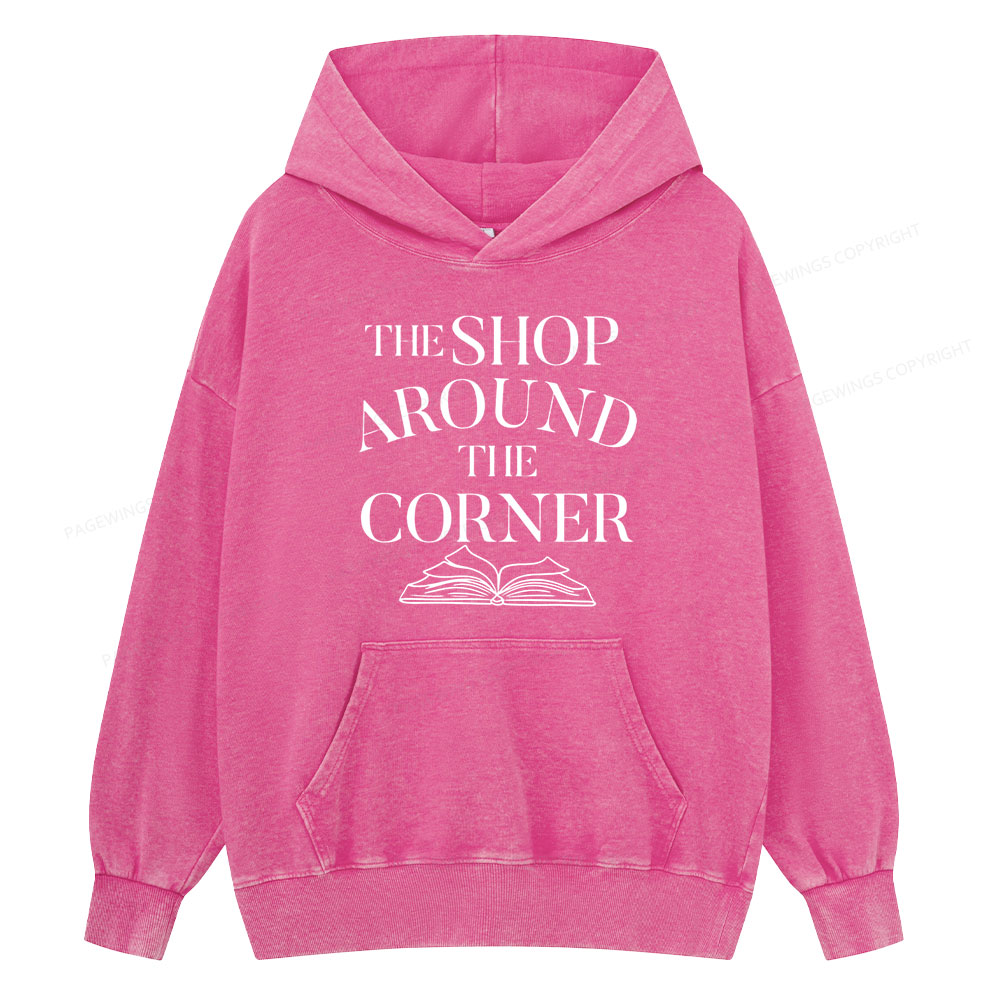 Pagewings The Shop Around The Corner Bookworm Unisex Washed Hoodie