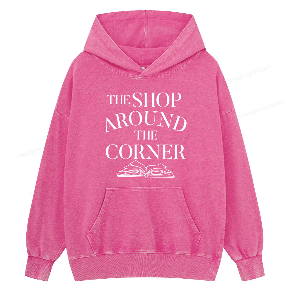Pagewings The Shop Around The Corner Bookworm Unisex Washed Hoodie