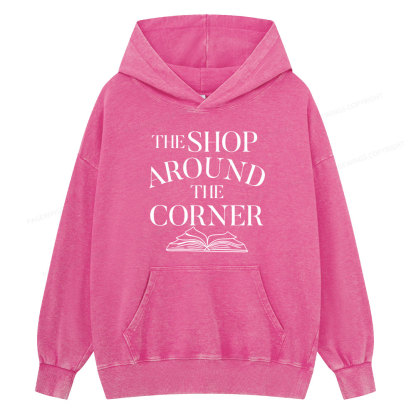 Pagewings The Shop Around The Corner Bookworm Unisex Washed Hoodie