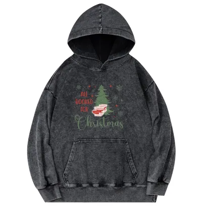 Pagewings All Booked for Christmas Unisex Washed Hoodie