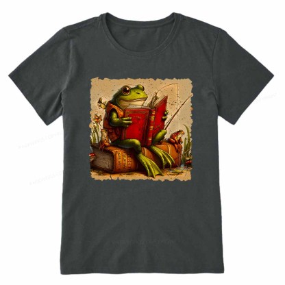 Pagewings Toad Fishing Book Reading Book Unisex Classic T-shirt