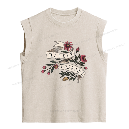 Pagewing Barely Tolerable Women's Washed Tank Top