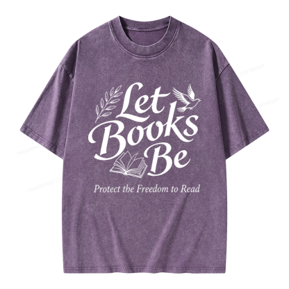 Pagewings Let Books Be Unisex Washed T-shirt