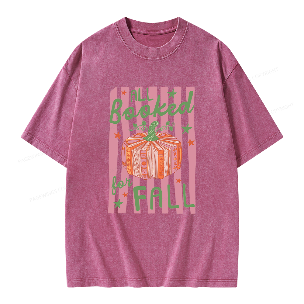 Pagewings All Booked for Fall Unisex Washed T-shirt