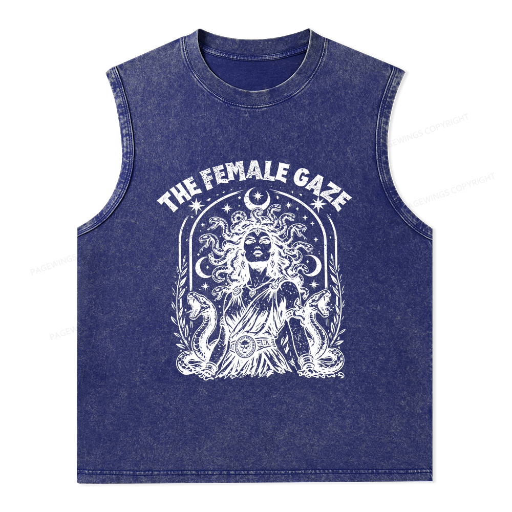 Pagewings Vintage Medusa Feminist Unisex Washed Tank Top