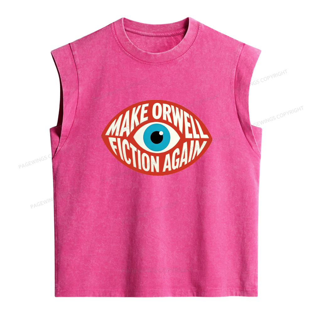 Pagewings Dystopia Quote Women's Washed Tank Top
