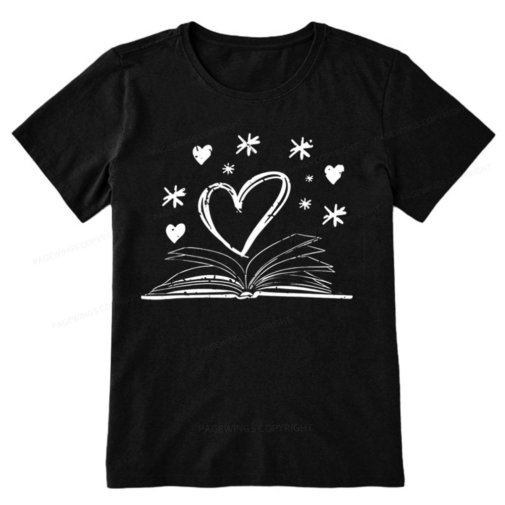 Pagewings Bookworm Librarian Valentines Day Book Unisex Classic T-shirt