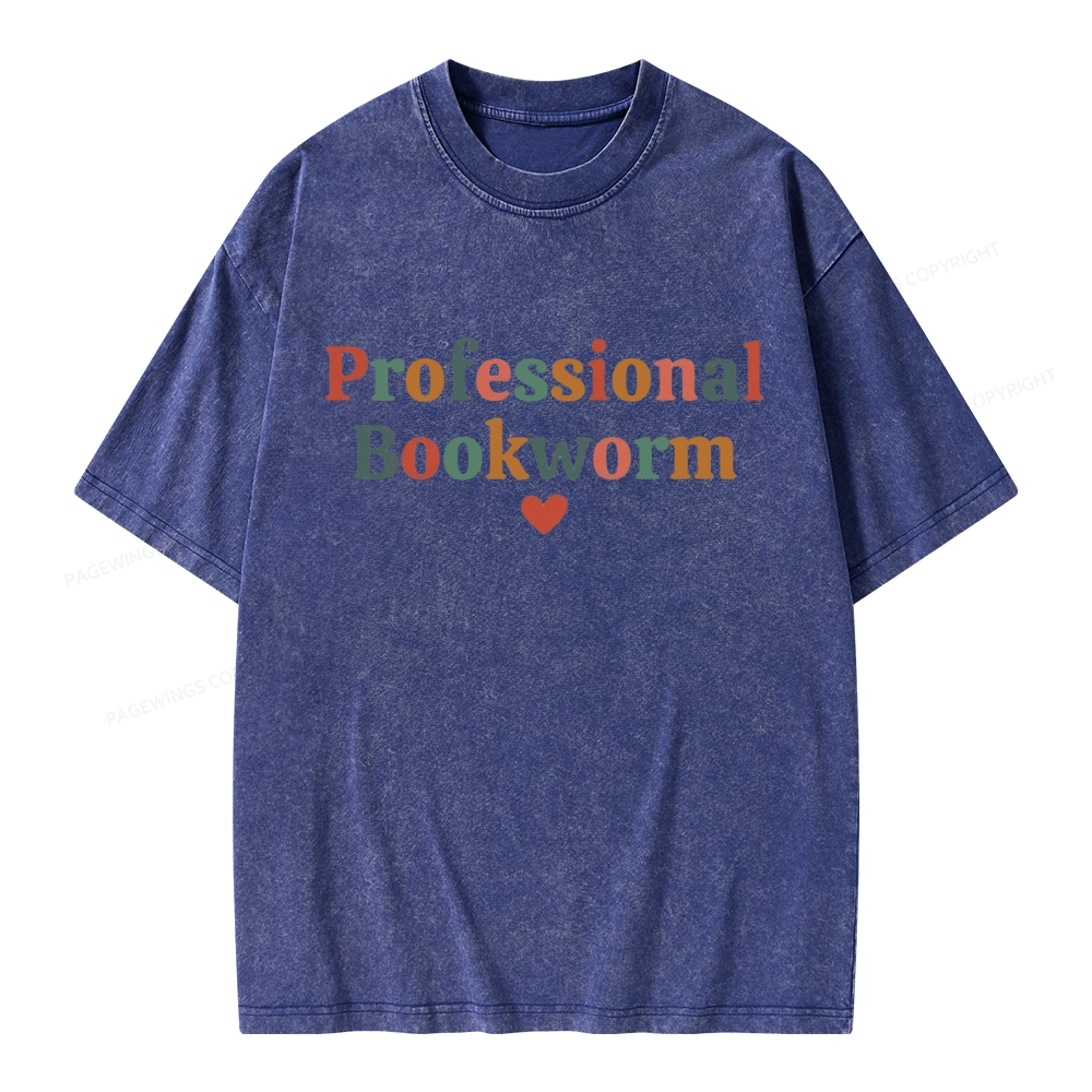 Pagewings Professional Bookworm Unisex Washed T-shirt