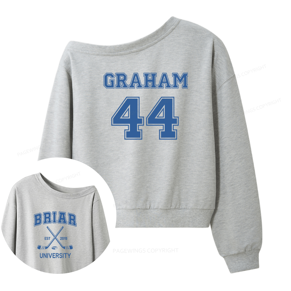 Pagewings Hockey Romance Women Off Shoulder Sweatshirt