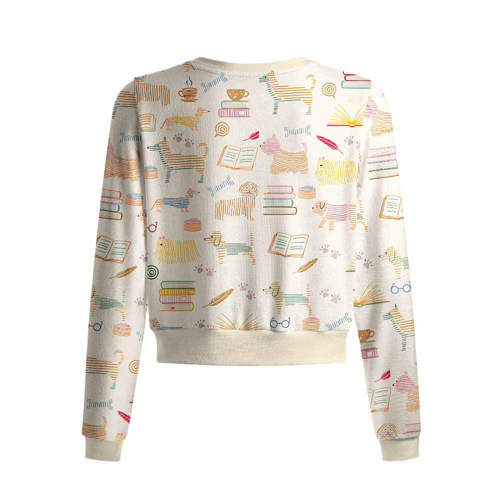 Pagewings Bookish Vibe Crew Neck Cardigan Sweaters