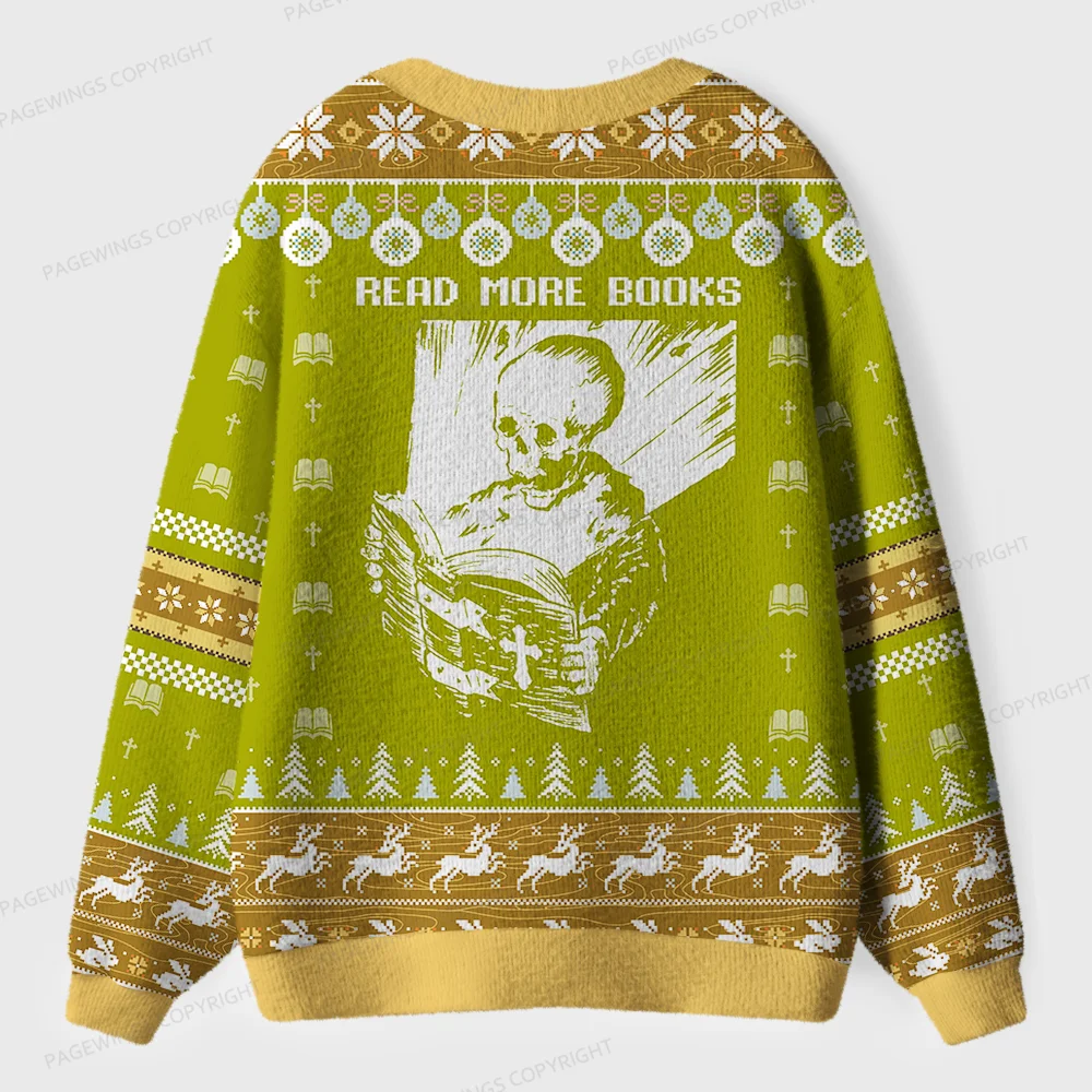 Pagewings Read More Boooooks Unisex Ugly Cardigan Sweaters
