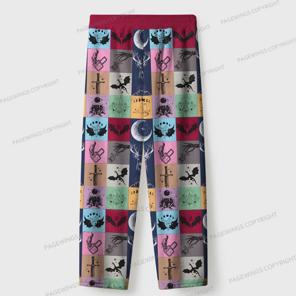 Pagewings Fantasy Reading  Unisex Flannel Pajama Set