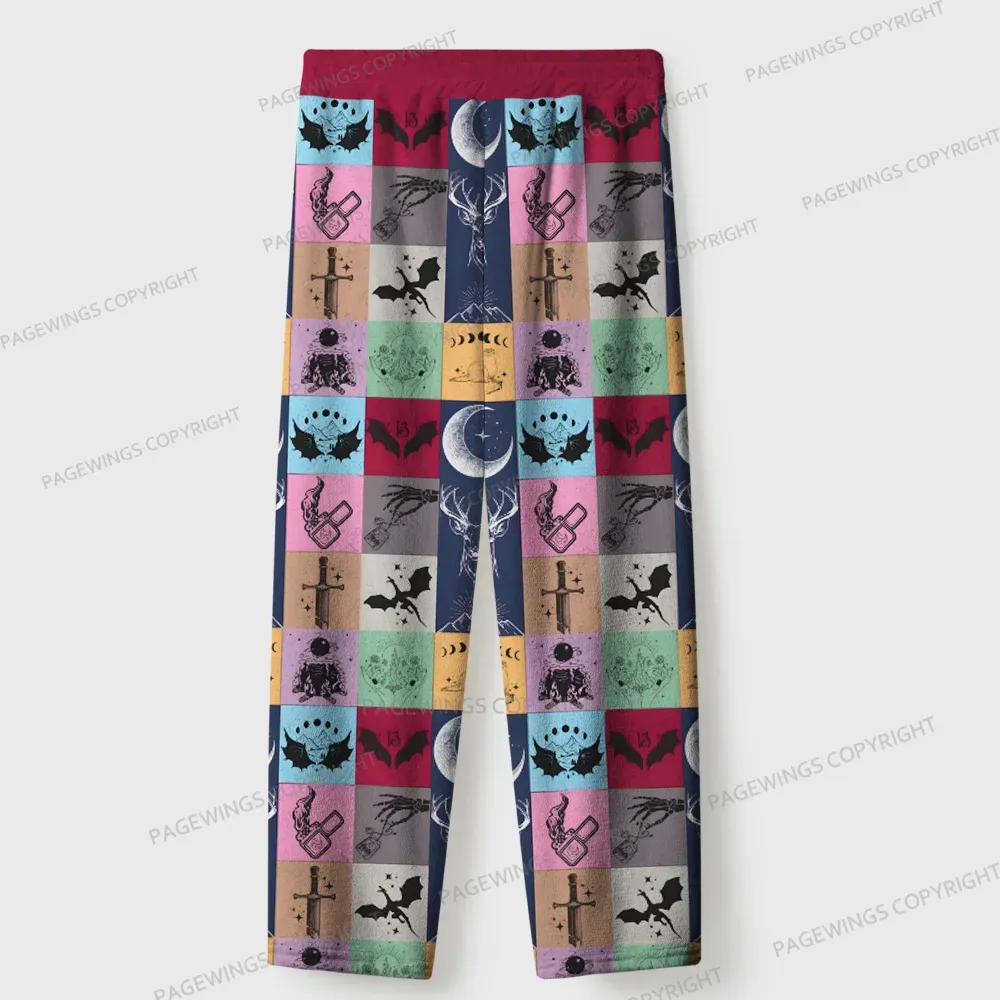 Pagewings Fantasy Reading  Unisex Flannel Pajama Set