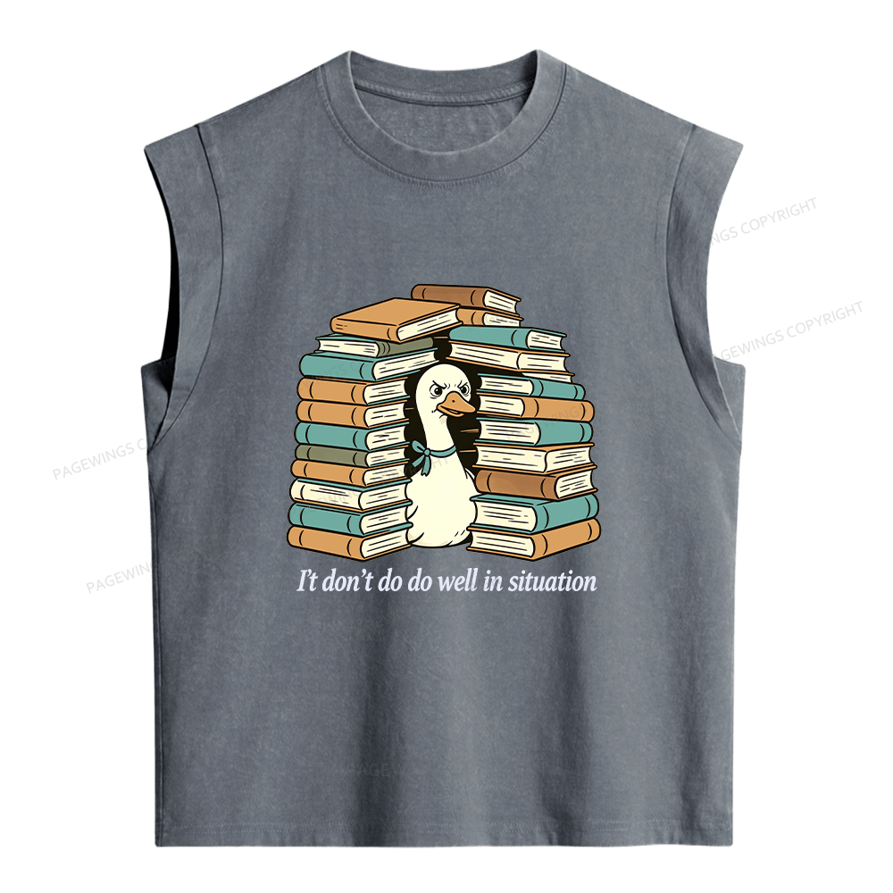 Pagewings I Don’t Do Well In Situations Women's Washed Tank Top