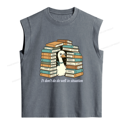 Pagewings I Don’t Do Well In Situations Women's Washed Tank Top