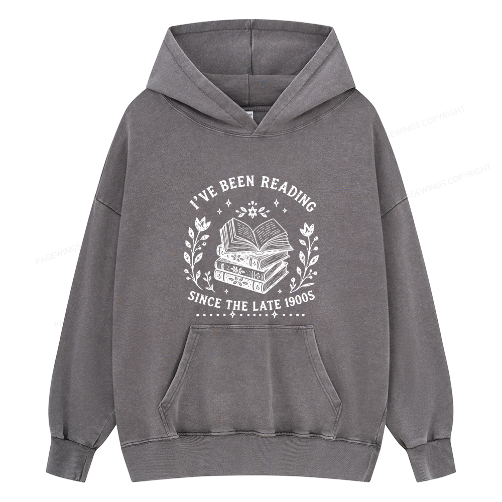 Pagewings I’ve Been Reading Since The Late 1900s Unisex Washed Hoodie