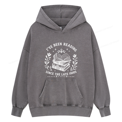 Pagewings I’ve Been Reading Since The Late 1900s Unisex Washed Hoodie