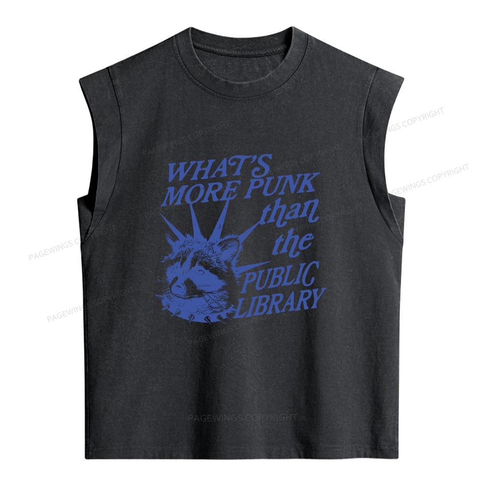 Pagewings What’s More Punk Than The Public Library Women's Washed Tank Top