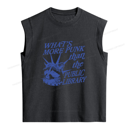 Pagewings What’s More Punk Than The Public Library Women's Washed Tank Top