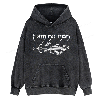 Pagewings I Am No Man Unisex Washed Hoodie
