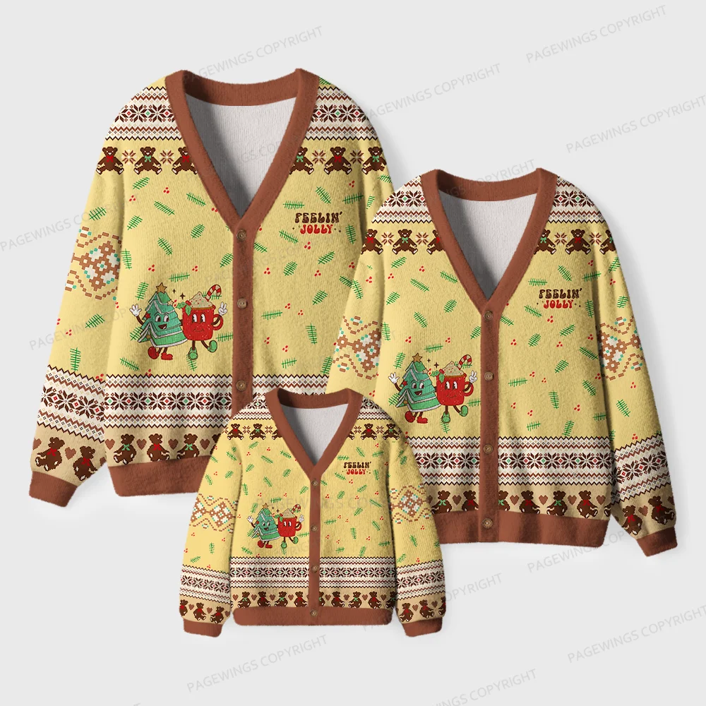 Pagewings Feelin' Jolly Unisex Ugly Cardigan Sweaters