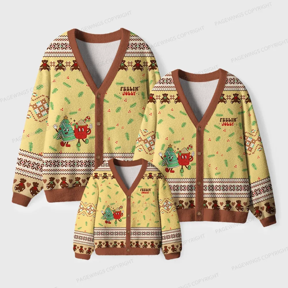 Pagewings Feelin' Jolly Unisex Ugly Cardigan Sweaters