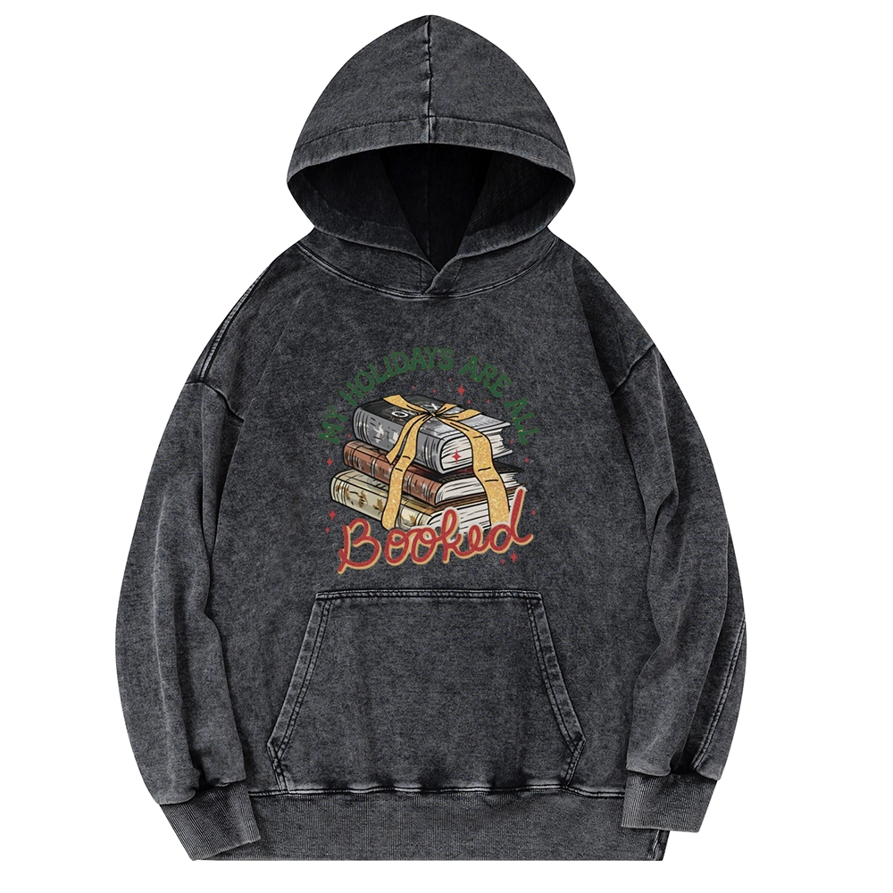 Pagewings My Holidays Are All Booked Unisex Washed Hoodie