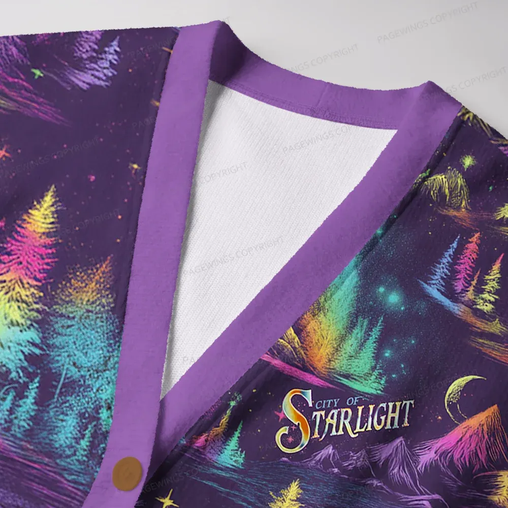 Pagewings City Of Starlight Unisex Ugly Cardigan Sweaters